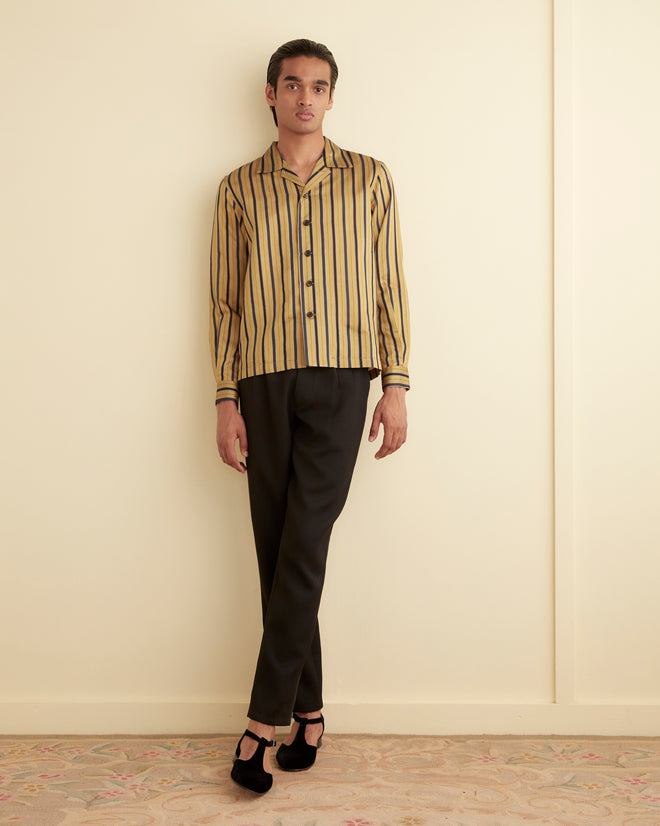 Alumni Stripe Long Sleeve Shirt - Yellow SHIRT BODE New York