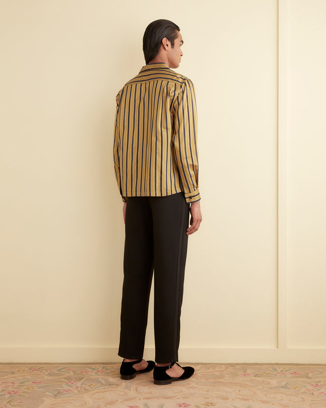 Alumni Stripe Long Sleeve Shirt - Yellow SHIRT BODE New York