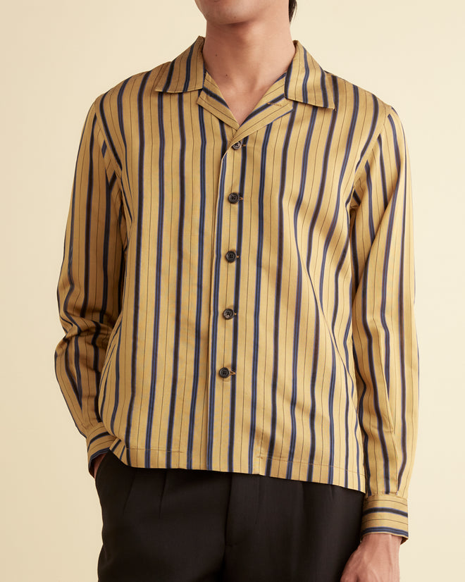 Alumni Stripe Long Sleeve Shirt - Yellow SHIRT BODE New York