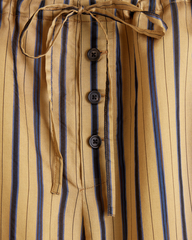 Alumni Stripe Pajama Pants - Yellow TROUSERS BODE New York