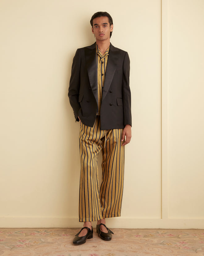 Alumni Stripe Pajama Pants - Yellow TROUSERS BODE New York