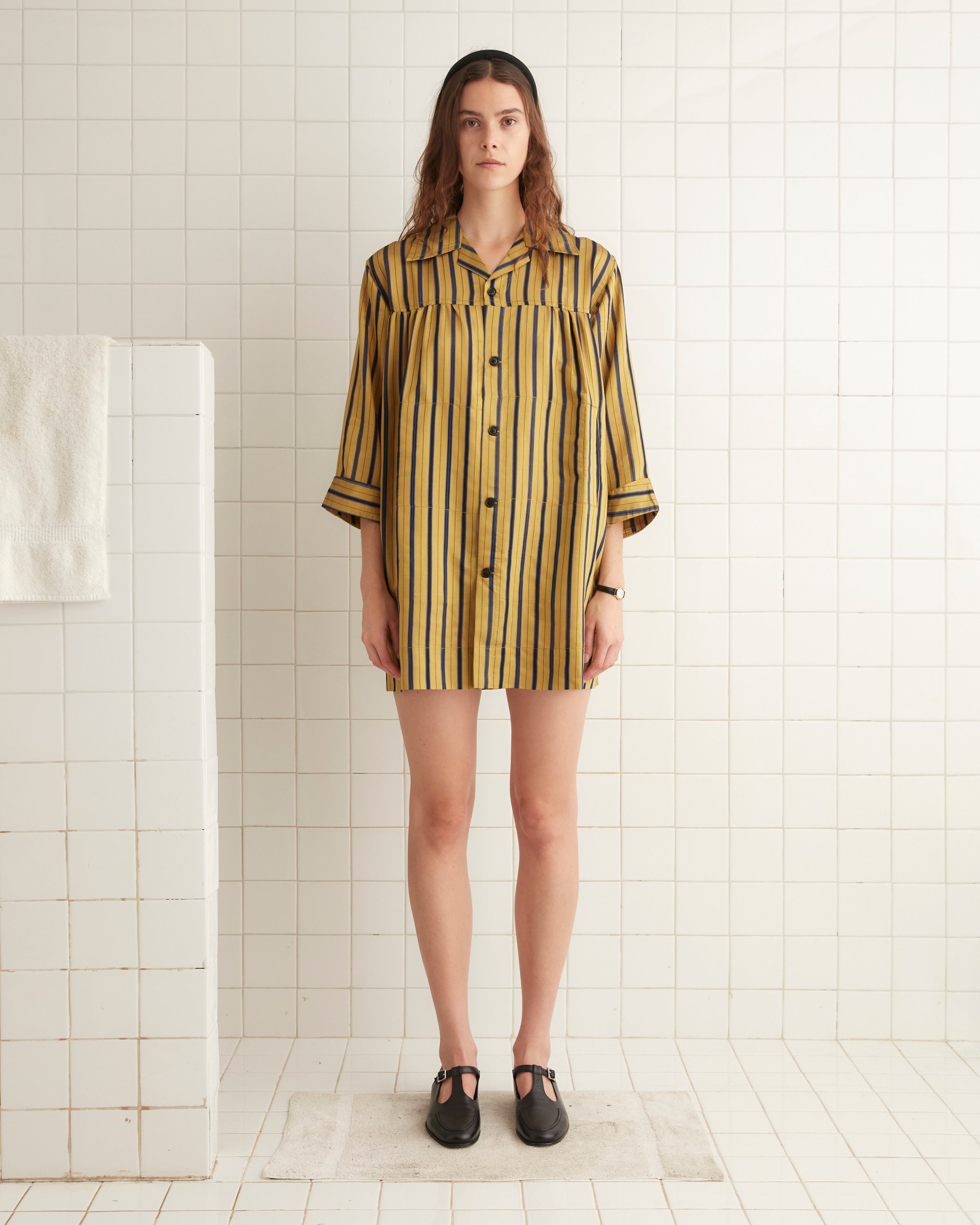 Alumni Stripe Quincy Dress M / Yellow