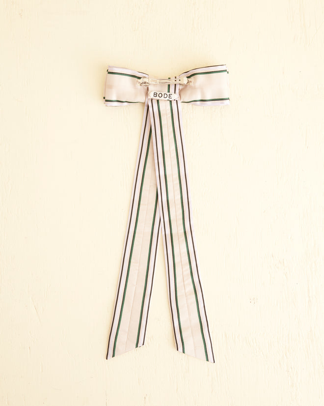 Antique Stripe Bow Barrette ACCESSORIES BODE New York