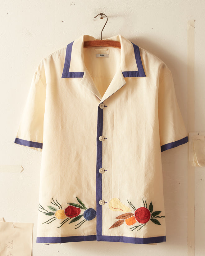 Appliqué Fruit Bunch Short Sleeve Shirt SHIRT BODE New York