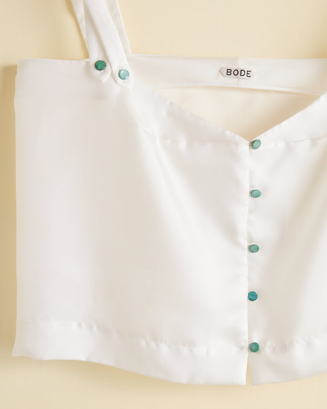 Aquarium Button White Tank - L OOAK TOP BODE New York