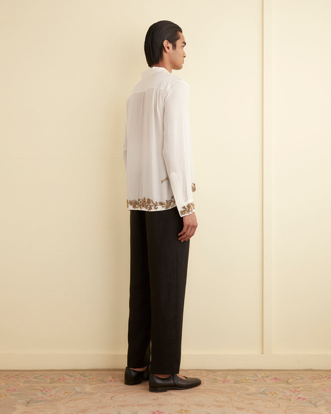 Beaded Wheat Flower Long Sleeve Shirt SHIRT BODE New York