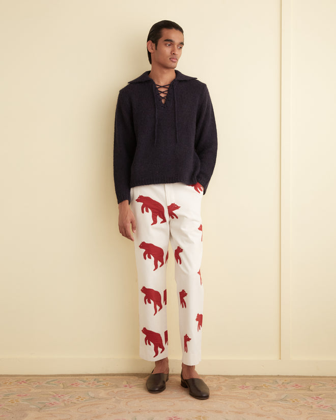 Bear Appliqué Trousers TROUSERS BODE New York