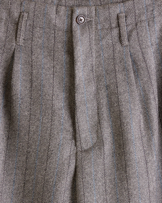 Blue Stripe Herringbone Trousers - 26 OOAK TROUSERS BODE New York