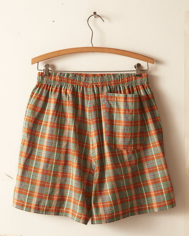 Beaded Floral Madras Shorts - Blue SHORTS BODE New York