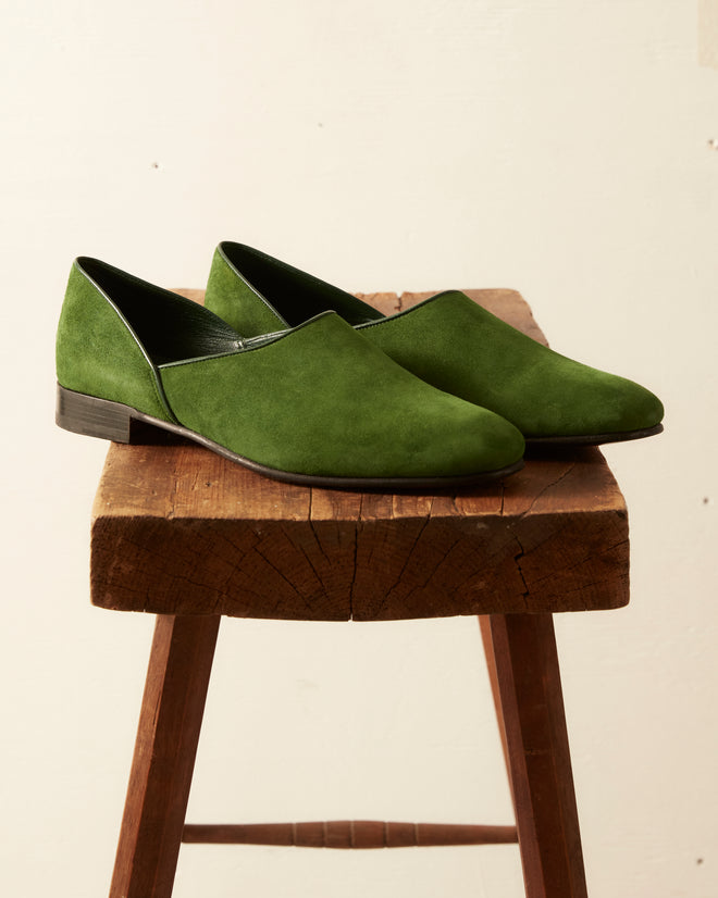 House Shoe Suede - Green FOOTWEAR BODE New York