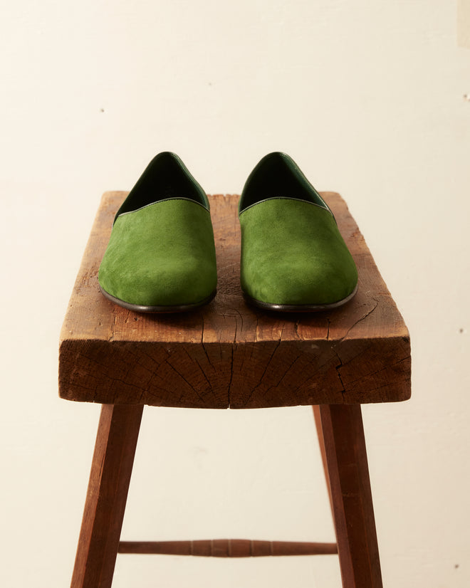 House Shoe Suede - Green FOOTWEAR BODE New York