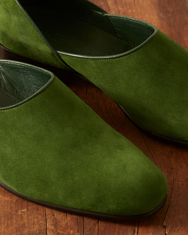 House Shoe Suede - Green FOOTWEAR BODE New York