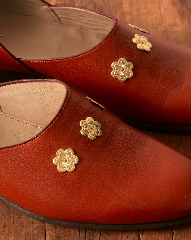 Flower Appenzeller House Shoes - Red FOOTWEAR BODE New York