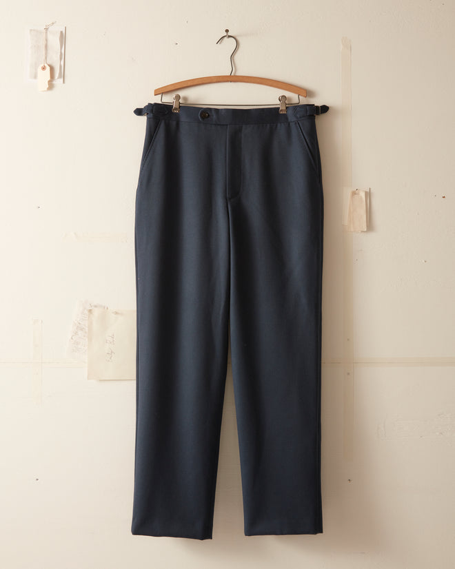 Twill Side Buckle Trousers - Petrol TROUSERS BODE New York
