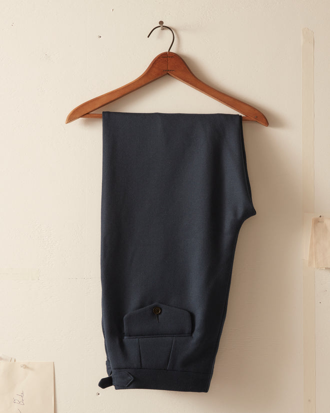 Twill Side Buckle Trousers - Petrol TROUSERS BODE New York