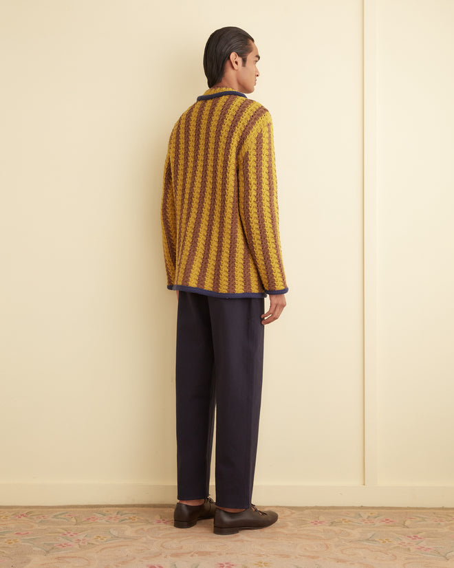 Bold Stripe Cardigan - Brown/Gold KNITWEAR BODE New York