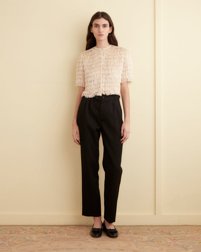 Bombard Fringe Top - Cream SHIRT BODE New York