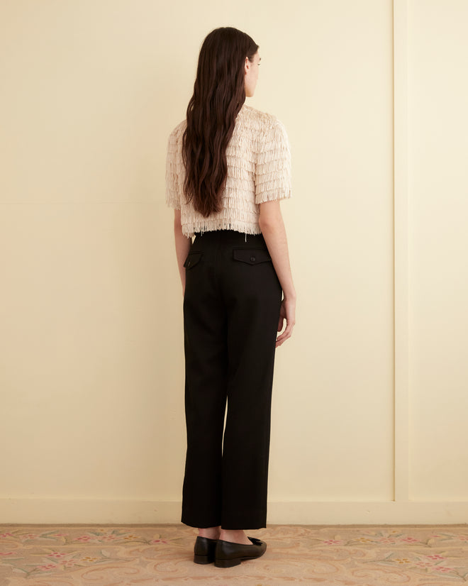 Bombard Fringe Top - Cream SHIRT BODE New York