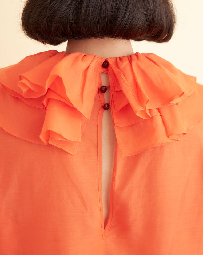 Boo Ruffle Blouse - Orange WOMENS TOPS BODE New York
