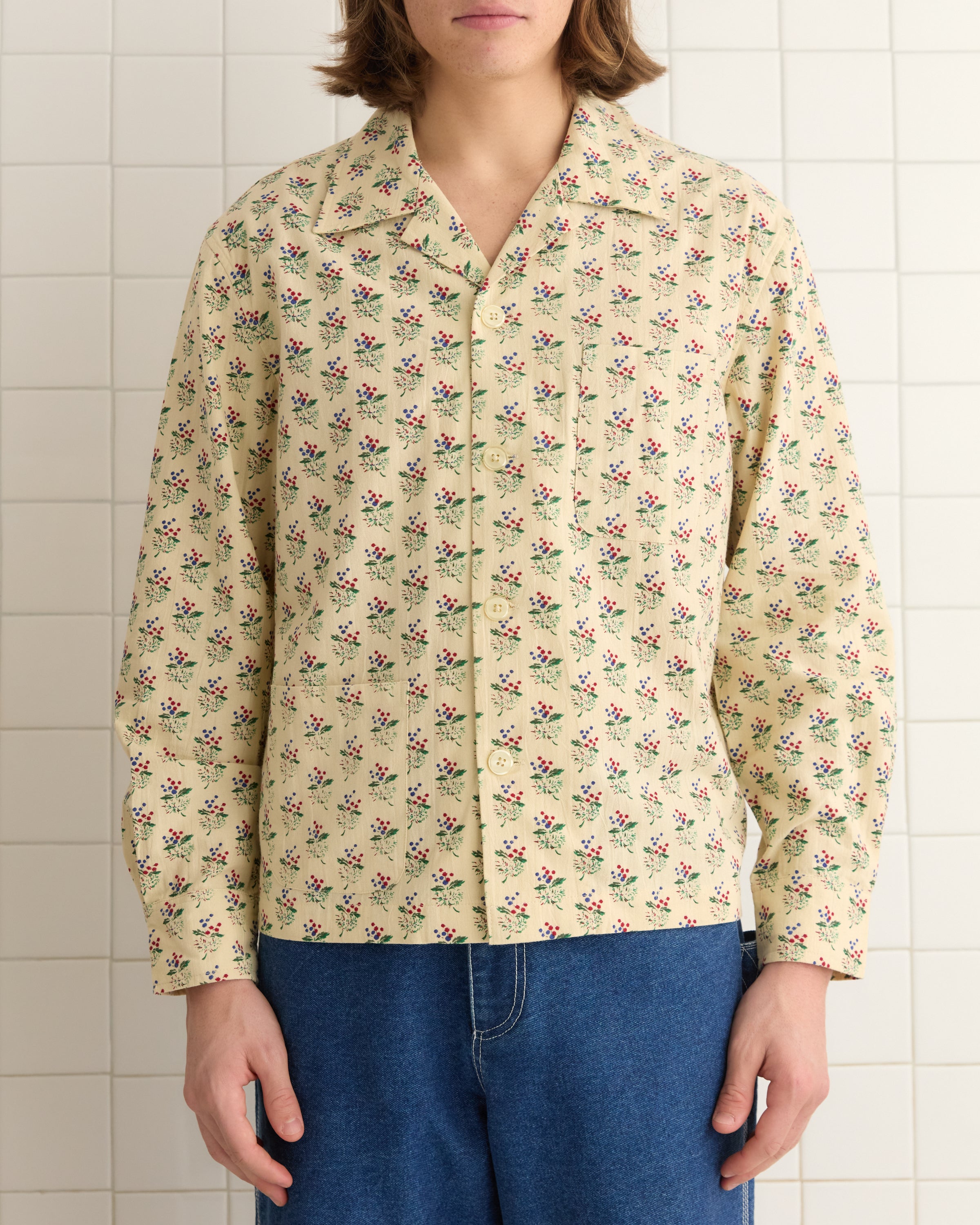 Bode Off-White Boston Flower Shirt Bode Off-White Boston Flower Shirt