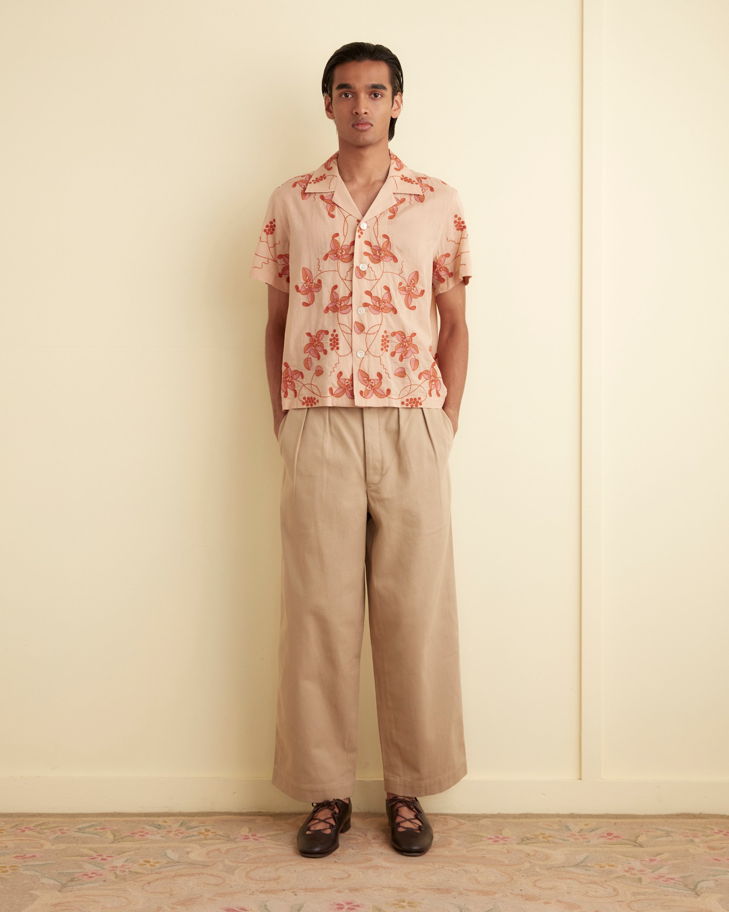 Embroidered Shirt in Buganvilla Embroidered Shirt in Buganvilla
