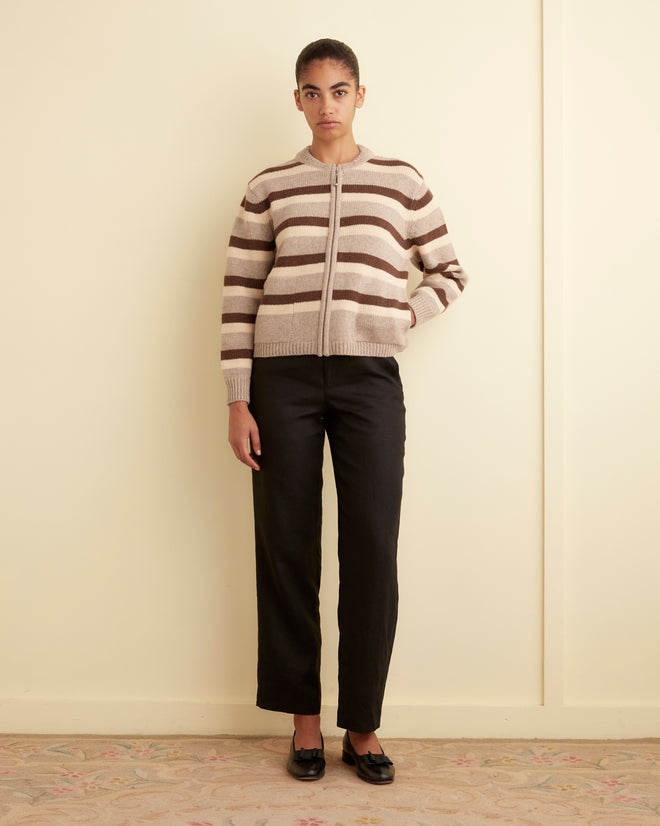 Brewster Cardigan - Tan/Brown KNITWEAR BODE New York