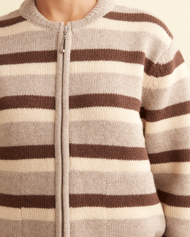 Brewster Cardigan - Tan/Brown KNITWEAR BODE New York
