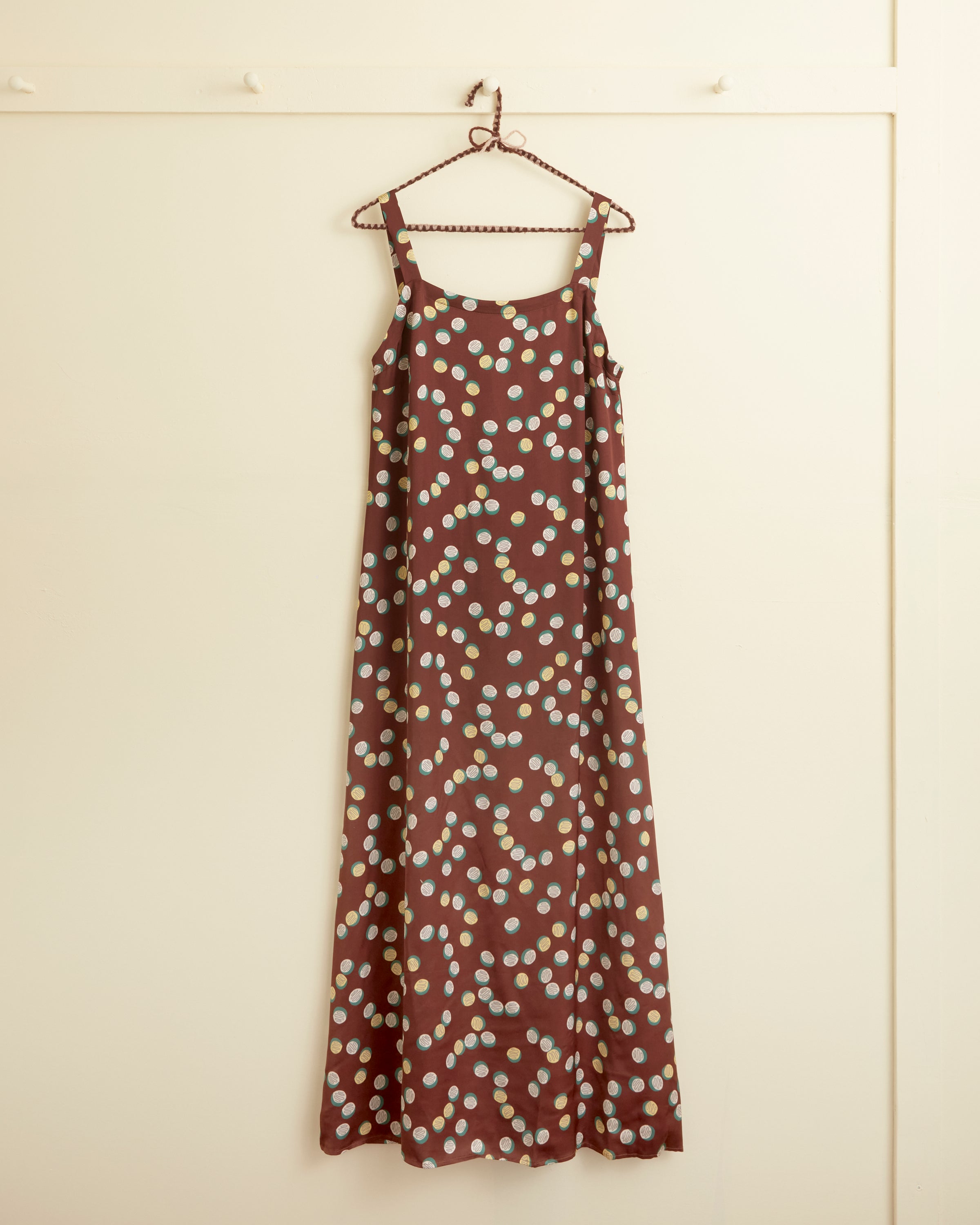 brown dotted dress Brown Polka Dot Puff Sleeve Ottillie Midi Dress