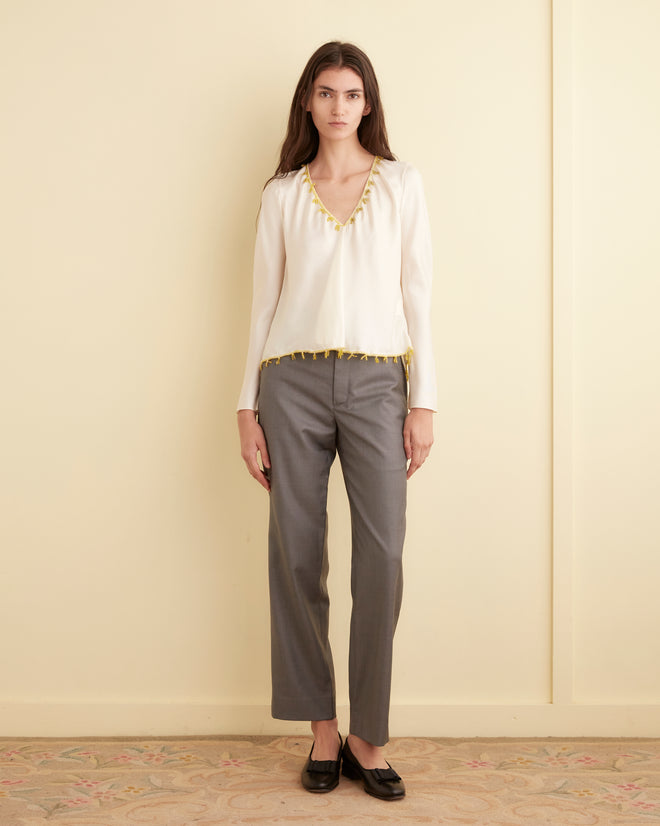 Canary Bead Cream Top - MULTI OOAK TOP BODE New York