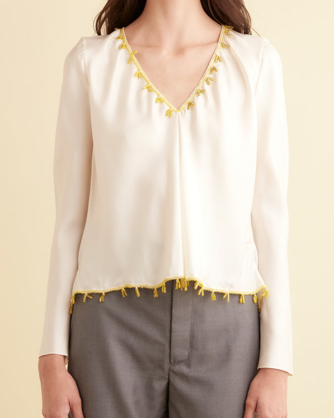Canary Bead Cream Top - MULTI OOAK TOP BODE New York