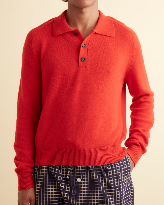 Cashmere Polo - Red KNITWEAR BODE New York