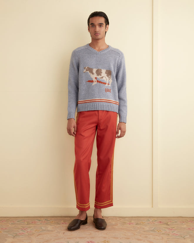 Cattle Sweater - Blue KNITWEAR BODE New York