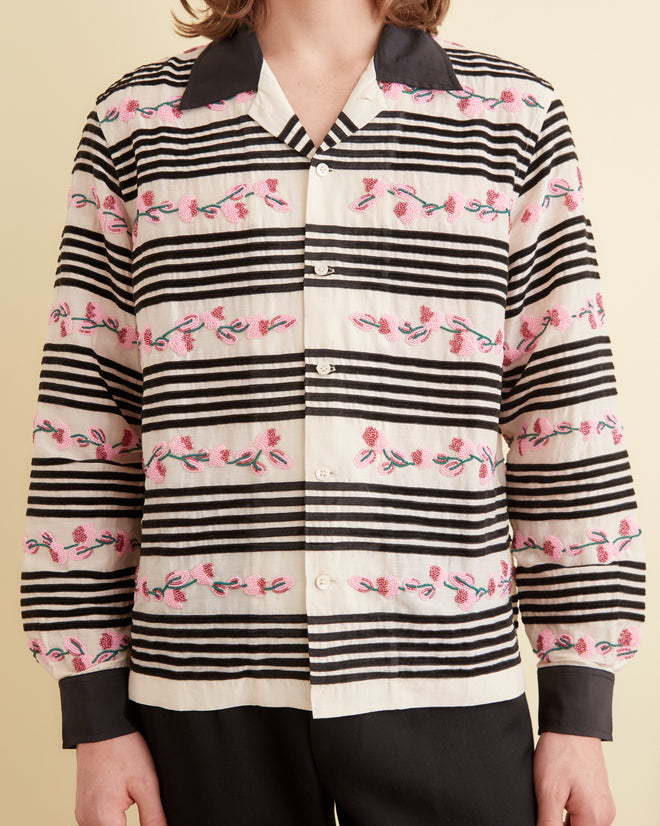 Cherry Blossom Stripe Long Sleeve Shirt SHIRT BODE New York