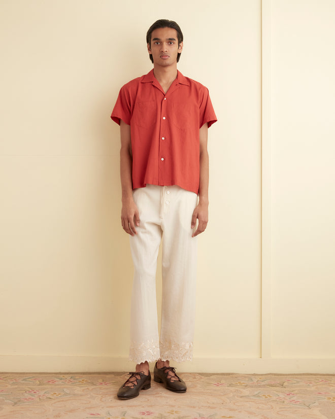 Voile Double Pocket Short Sleeve Shirt - Merlot SHIRT BODE New York