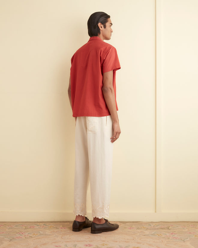 Voile Double Pocket Short Sleeve Shirt - Merlot SHIRT BODE New York