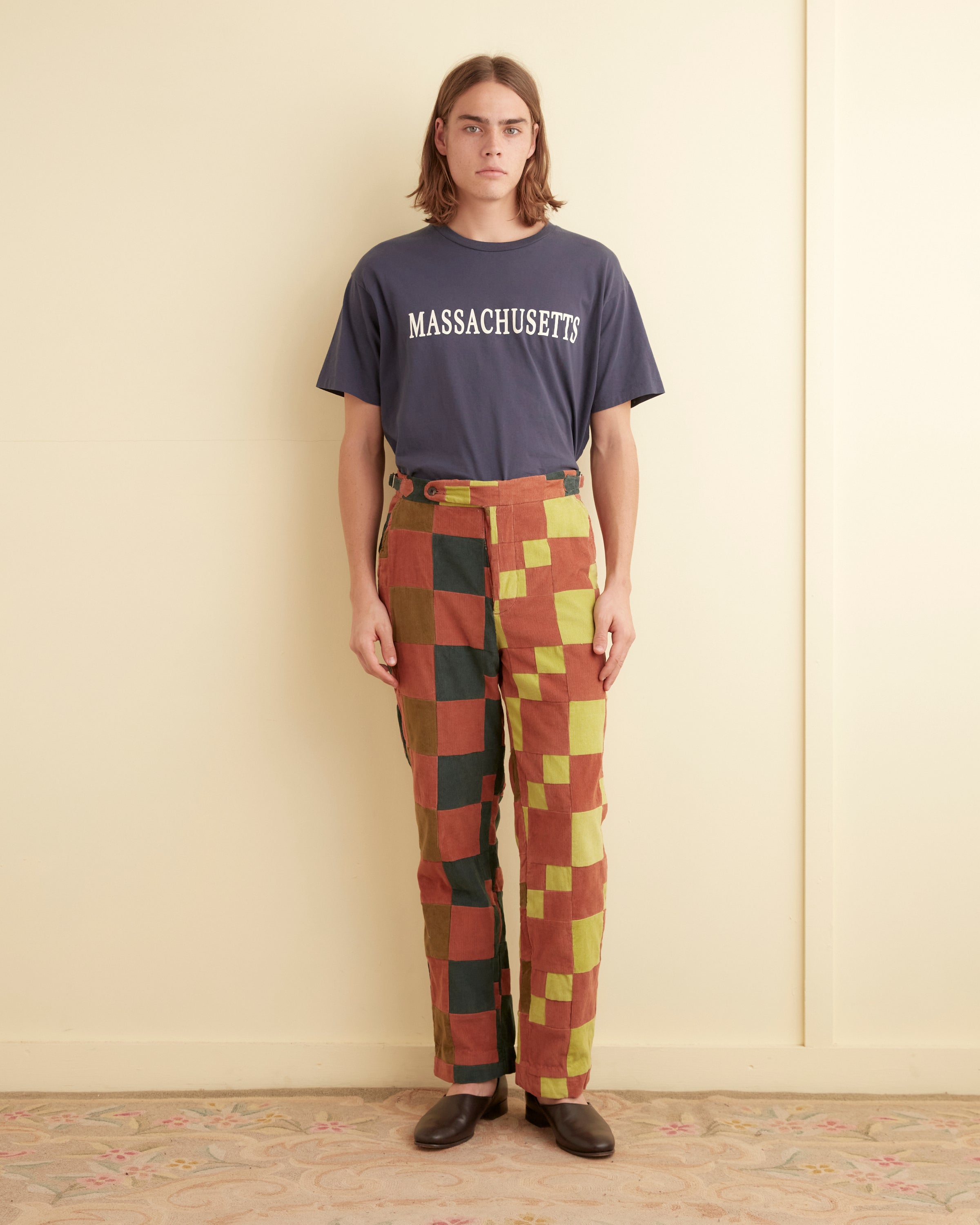 steinBODE PATCHWORK SQUARE SIDE TIE TROUSER