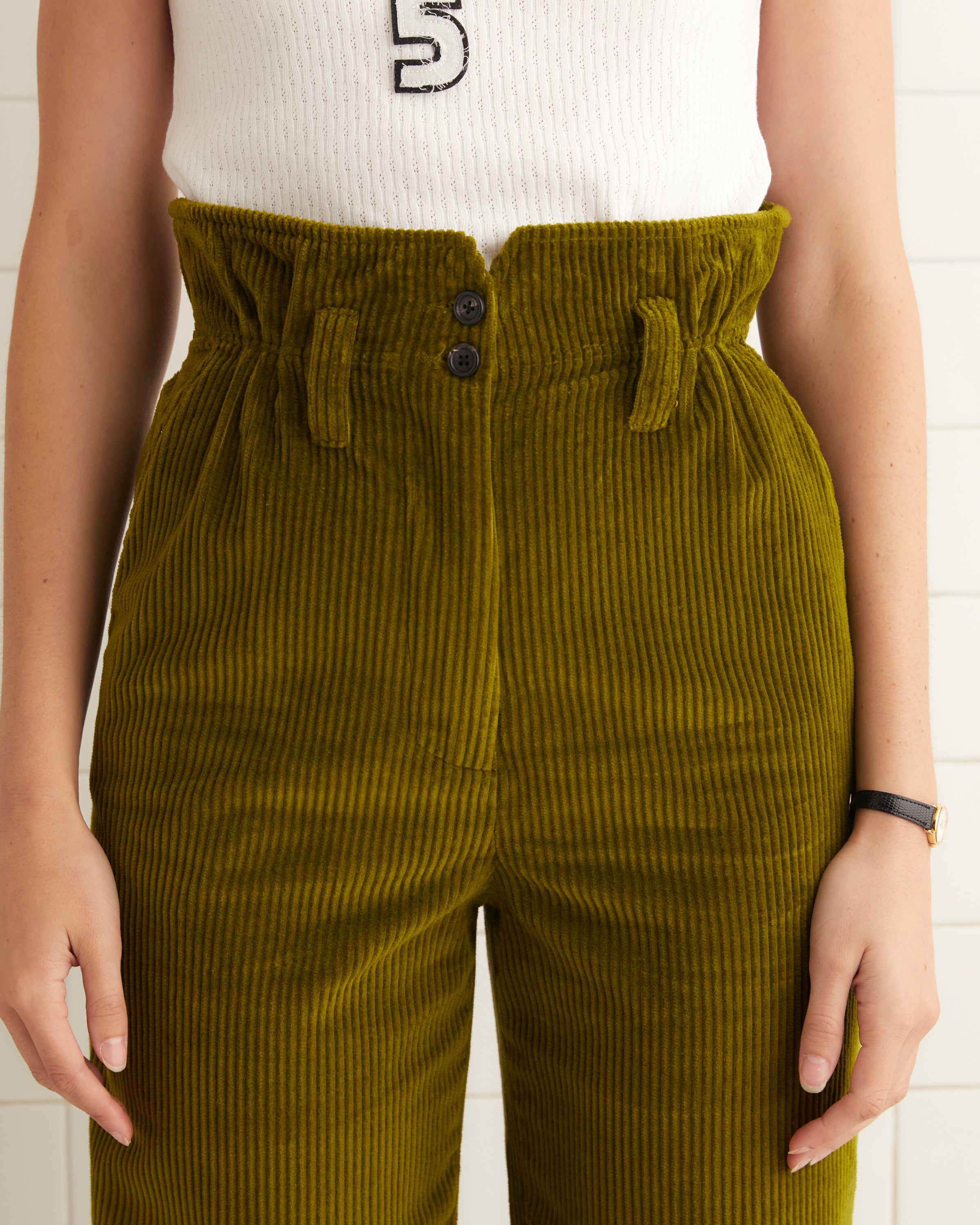 Corduroy Shakey Trousers - Olive – BODE
