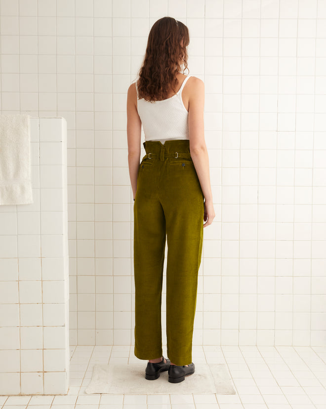 Corduroy Shakey Trousers - Olive TROUSERS BODE New York