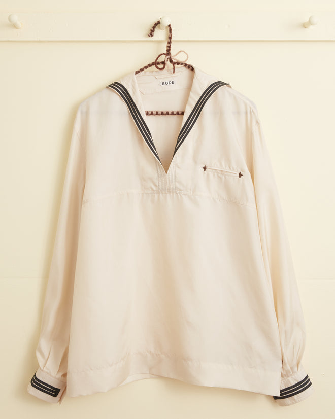 Cricket Shirt - Ecru/Navy MENS SHIRTS BODE New York