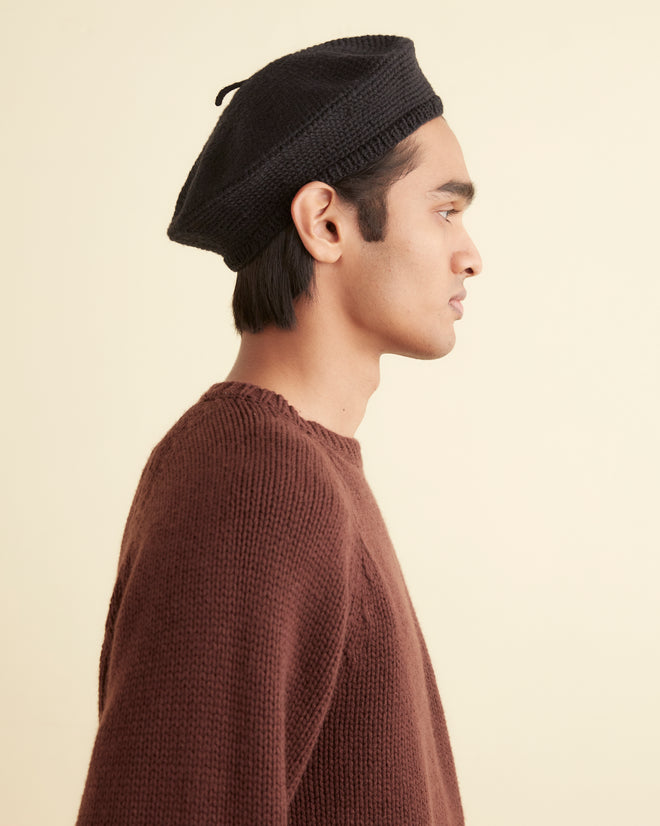 Crochet Beret - Black
