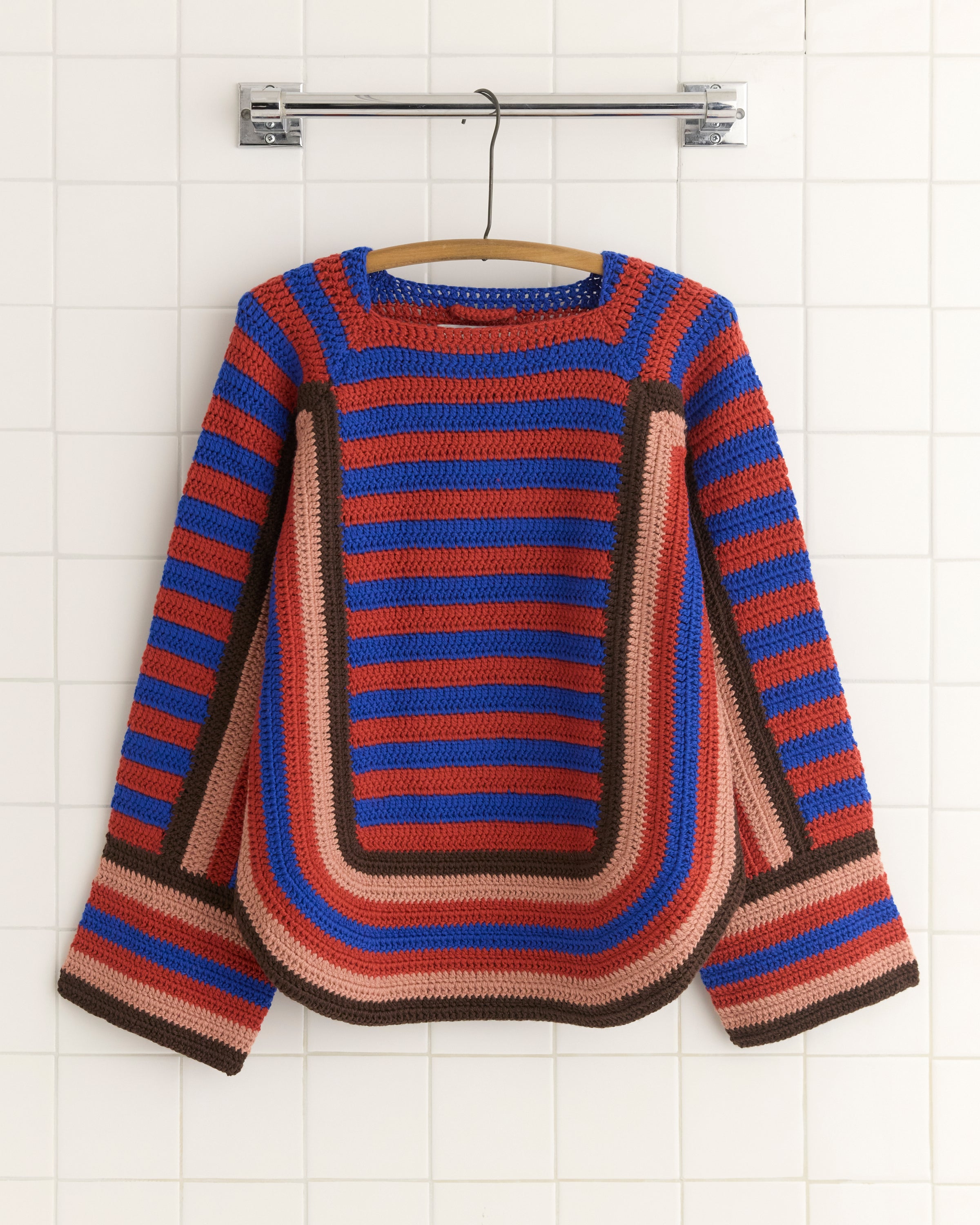 Crochet Four-Stripe Sweater - Red – BODE