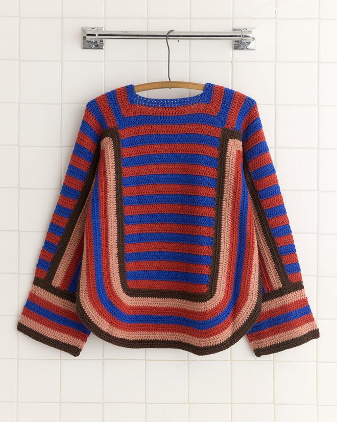 Crochet Four-Stripe Sweater - Red SWEATER BODE New York