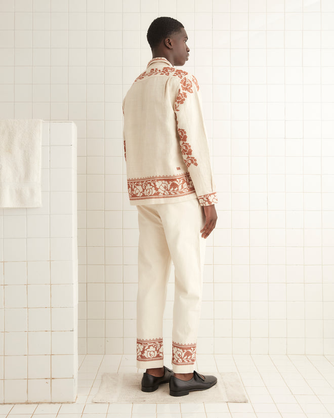 Cross-Stitched Rose Garland Long Sleeve Shirt SHIRT BODE New York