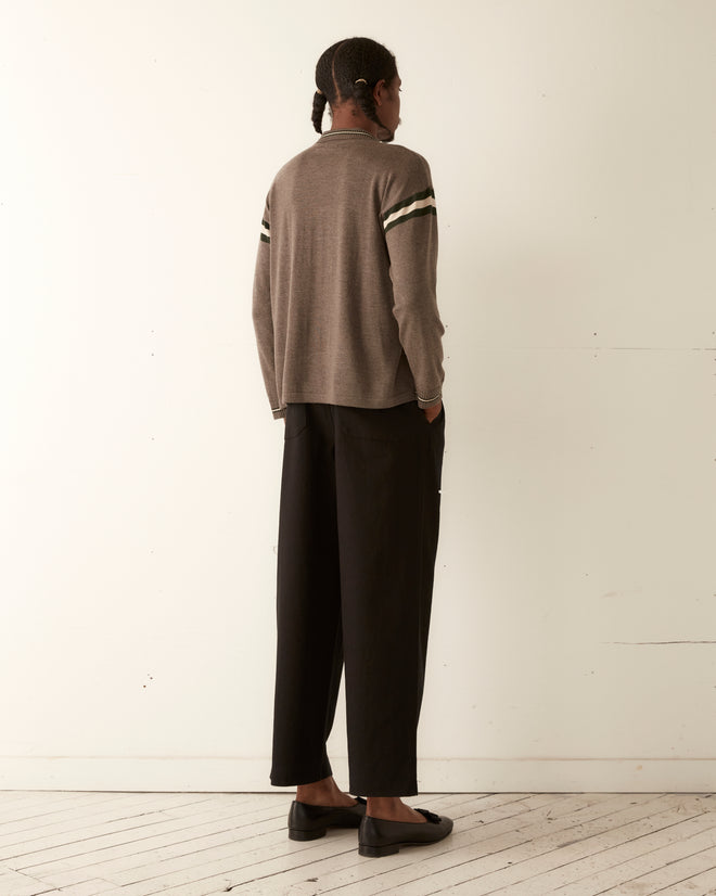 Duotone Stripe Cycling Polo - Grey KNITWEAR BODE New York