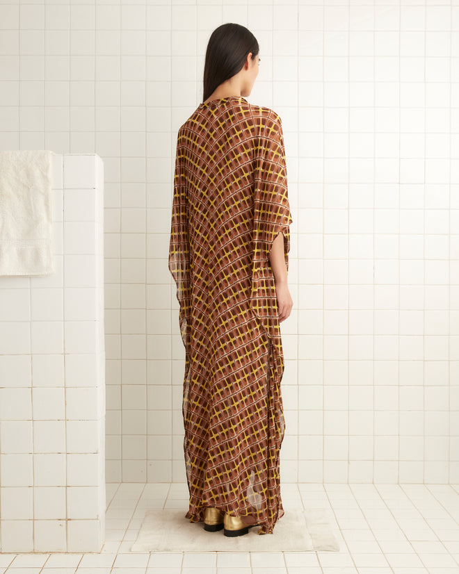 Cattail Plaid Kaftan DRESSES BODE New York