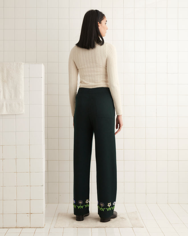 Daisy Garden Joggers - Green KNITWEAR BODE New York