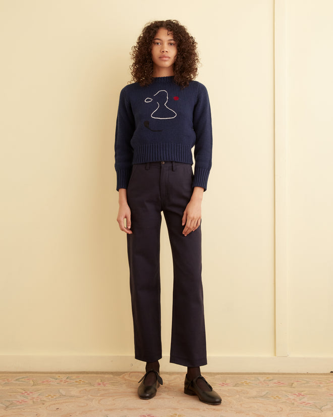 Doodle Crewneck - Navy KNITWEAR BODE New York