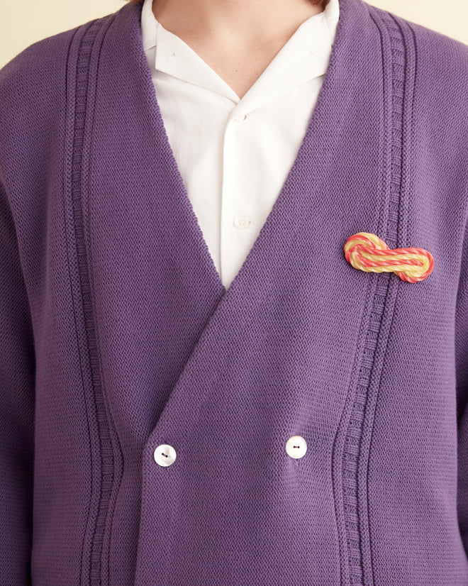 Double-Breasted Cardigan - Eggplant KNITWEAR BODE New York