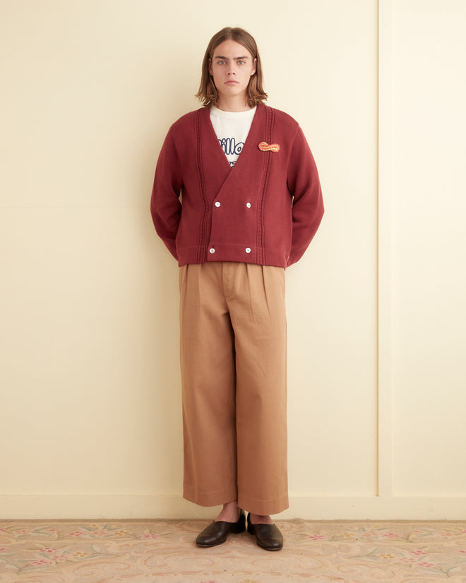 Double-Breasted Cardigan - Maroon KNITWEAR BODE New York