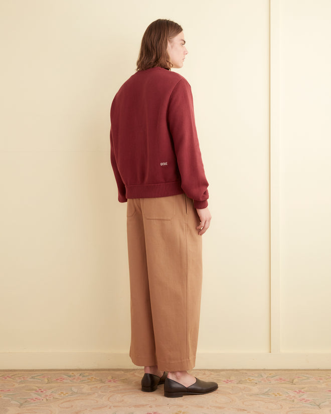 Double-Breasted Cardigan - Maroon KNITWEAR BODE New York